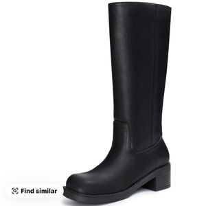 Athelfit Knee High Wide Calf Boots - Black - 9.5